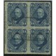 ARGENTINA 1876 GJ 52 CUADRO DE ESTAMPILLAS CON LEYENDA DE IMPRENTA DE LA AMERICAN BANK USADO CON MATASELLO POSTAL, MUY LINDA PIEZA